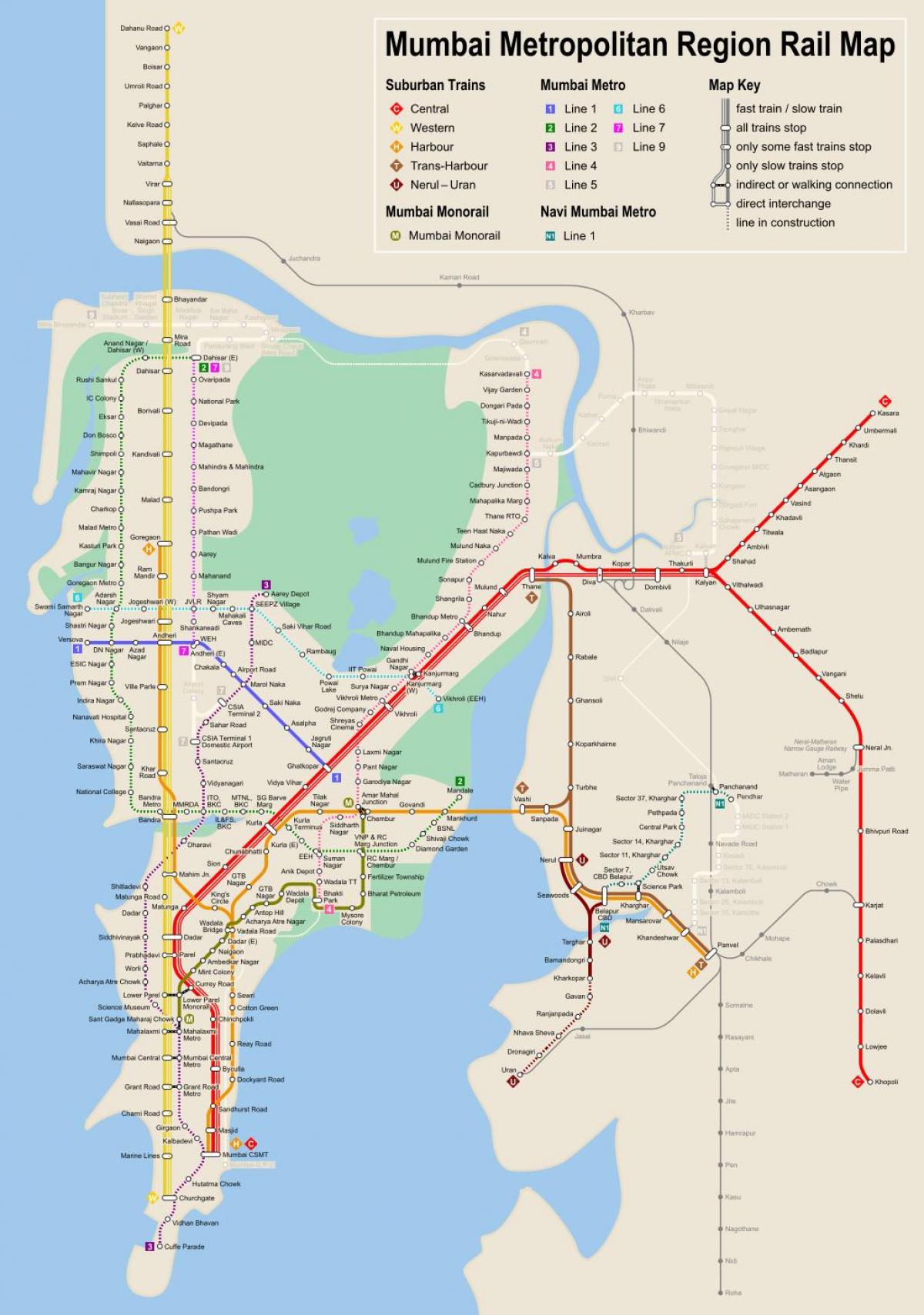 Mumbai - Bombay subway station map