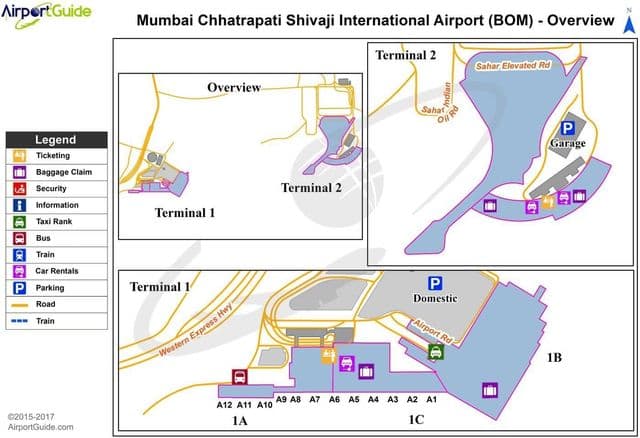Mumbai - Bombay airport terminal map