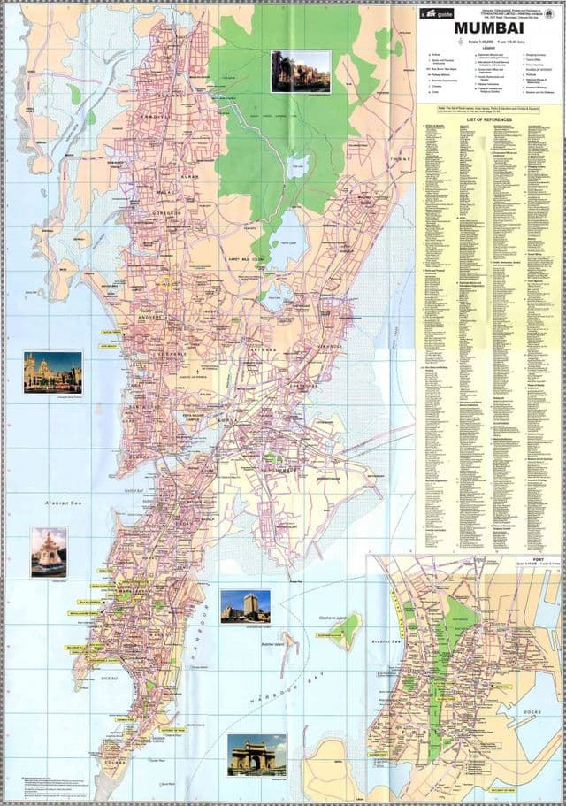 Mumbai - Bombay city center map