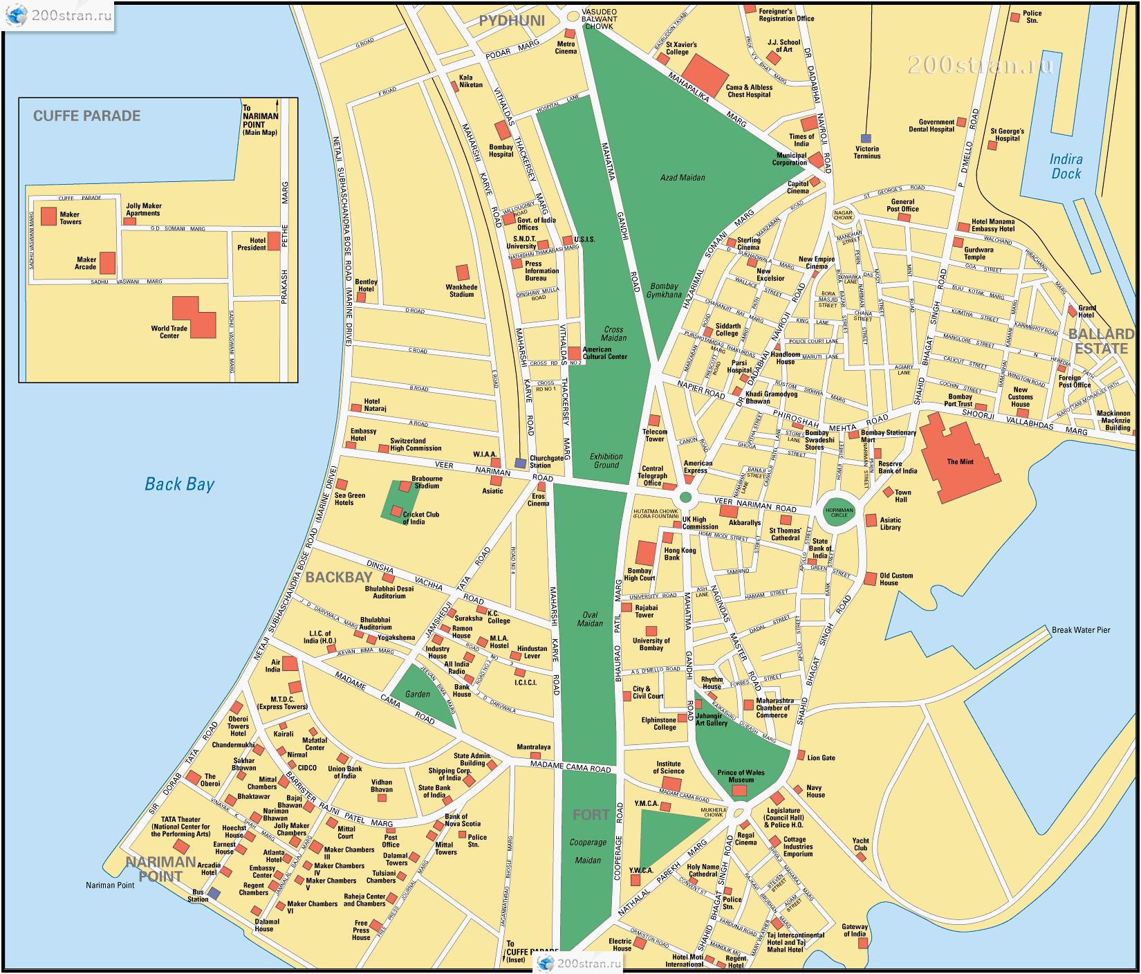 Map of Mumbai - Bombay street: streets, roads and highways of Mumbai ...