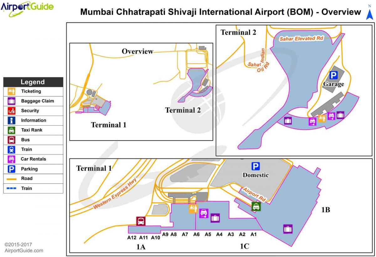 Mumbai - Bombay airport terminal map