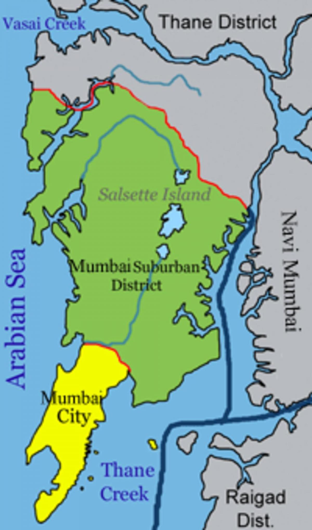 Mumbai - Bombay district map