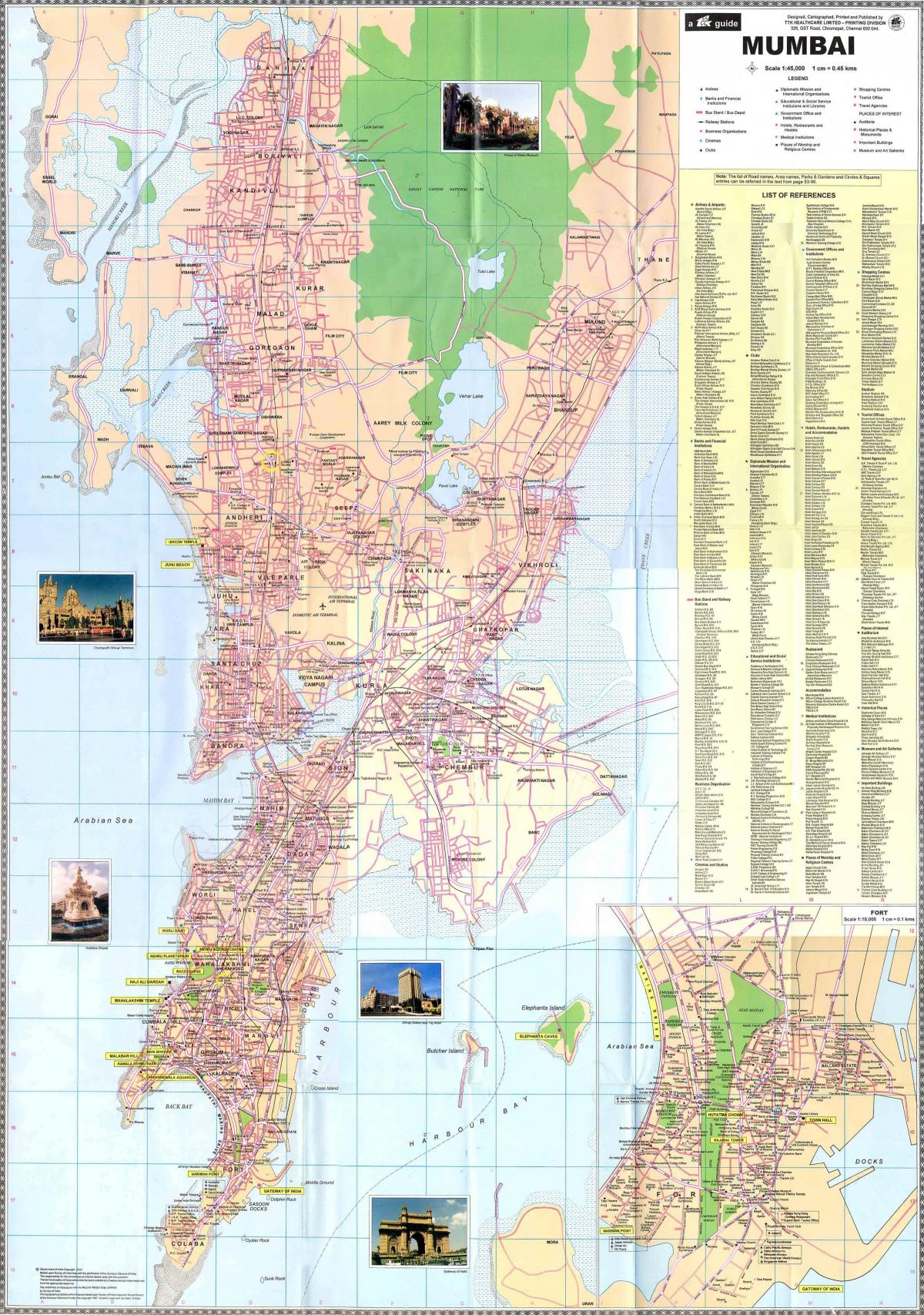 Mumbai - Bombay city center map