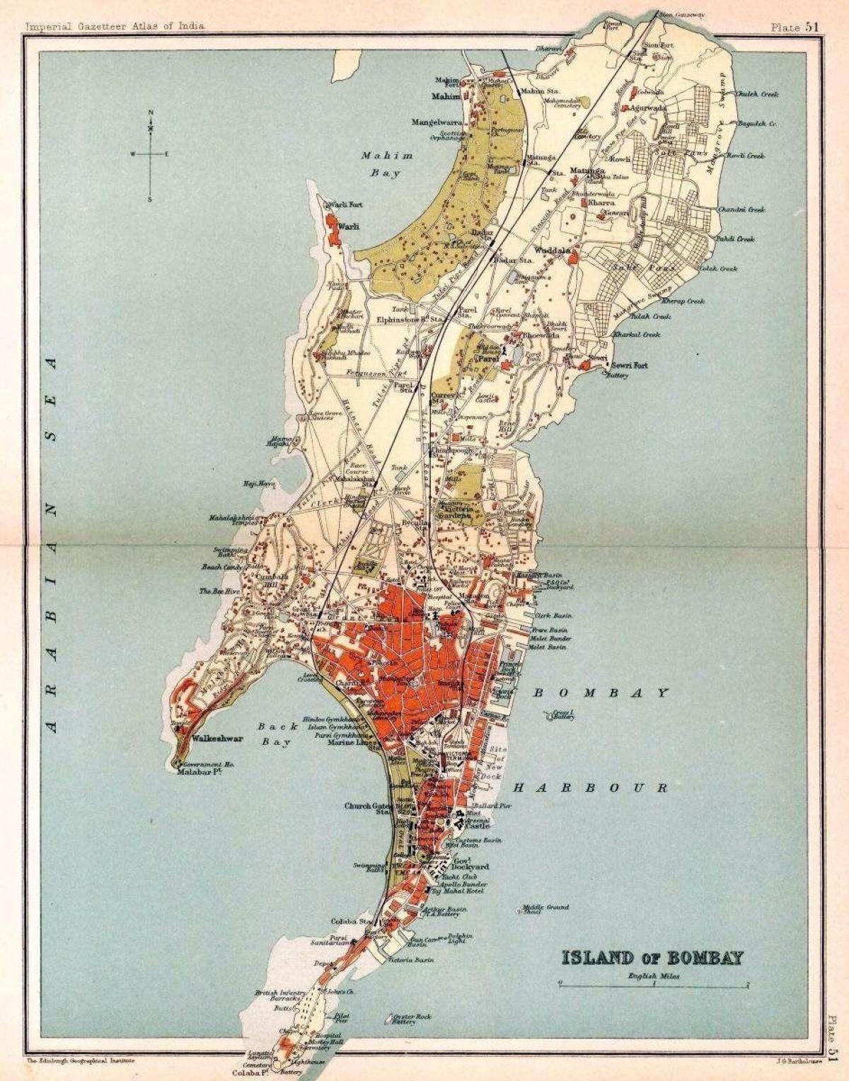 Mumbai - Bombay historical map