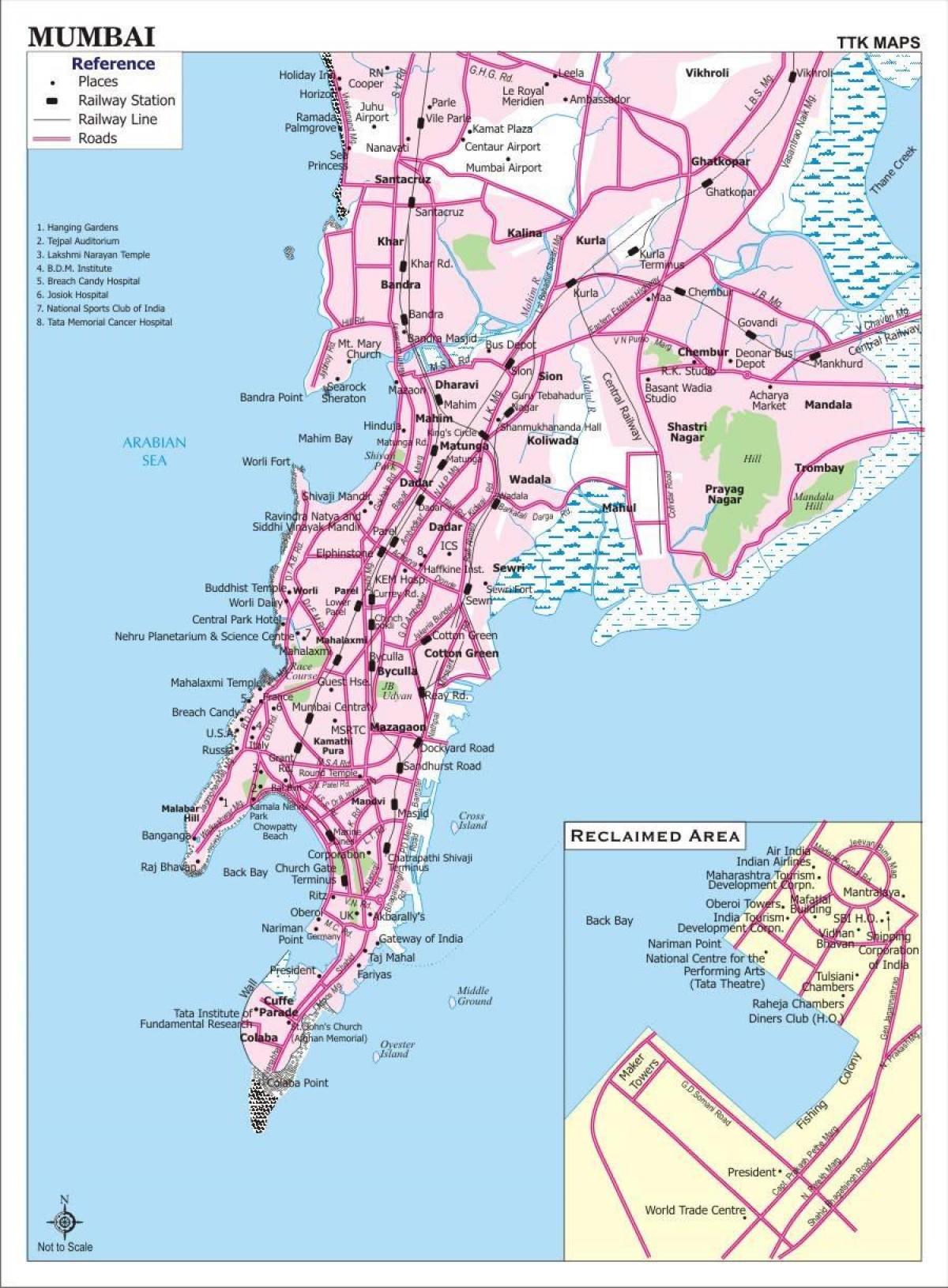 Mumbai - Bombay transportation map
