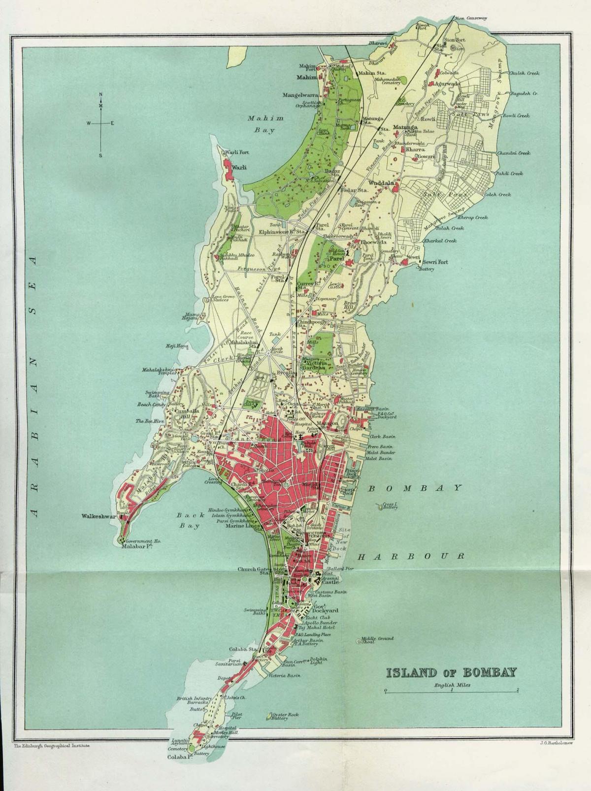 Mumbai - Bombay antique map