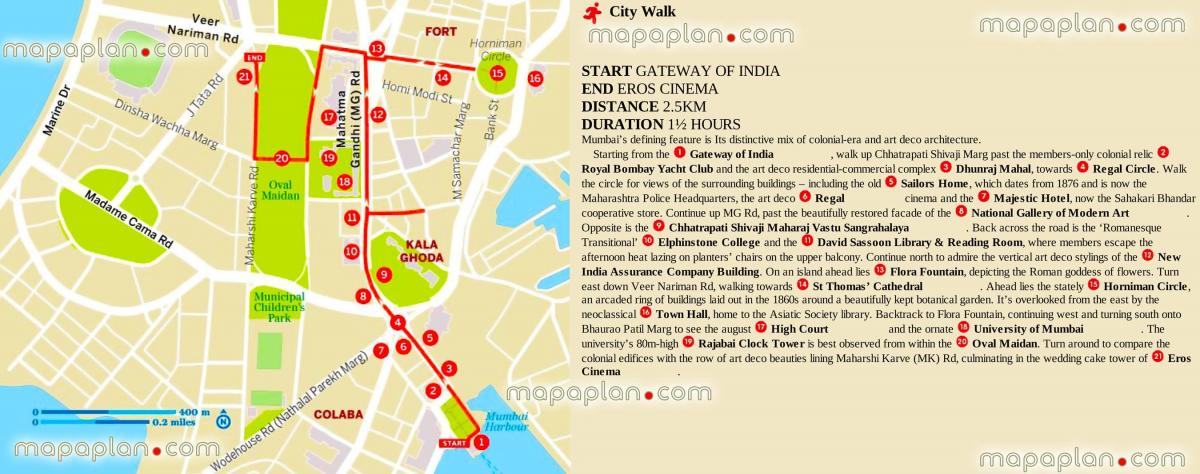 Mumbai - Bombay walking tours map